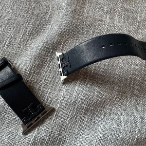 Tory Burch Black Leather Watch Strap